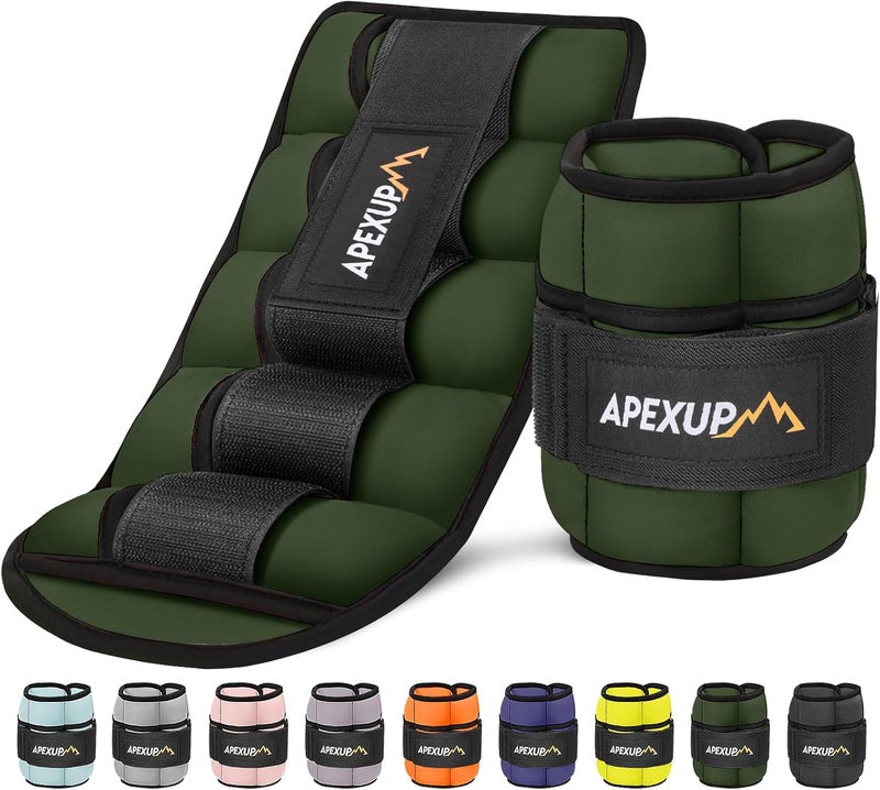 APEXUP 10lbs/Pair Adjustable Ankle Weights for Women and Men, Modularized Leg Weight Straps for Yoga, Walking, Running, Aerobics, Gym - Image 1